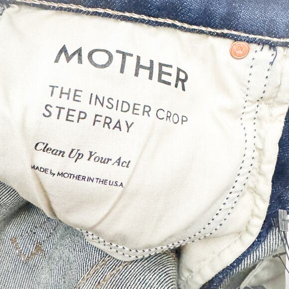 Mother Superior The Insider Crop Step Fray Clean Up Your Act Denim Jeans Size 25 - Picture 6 of 10
